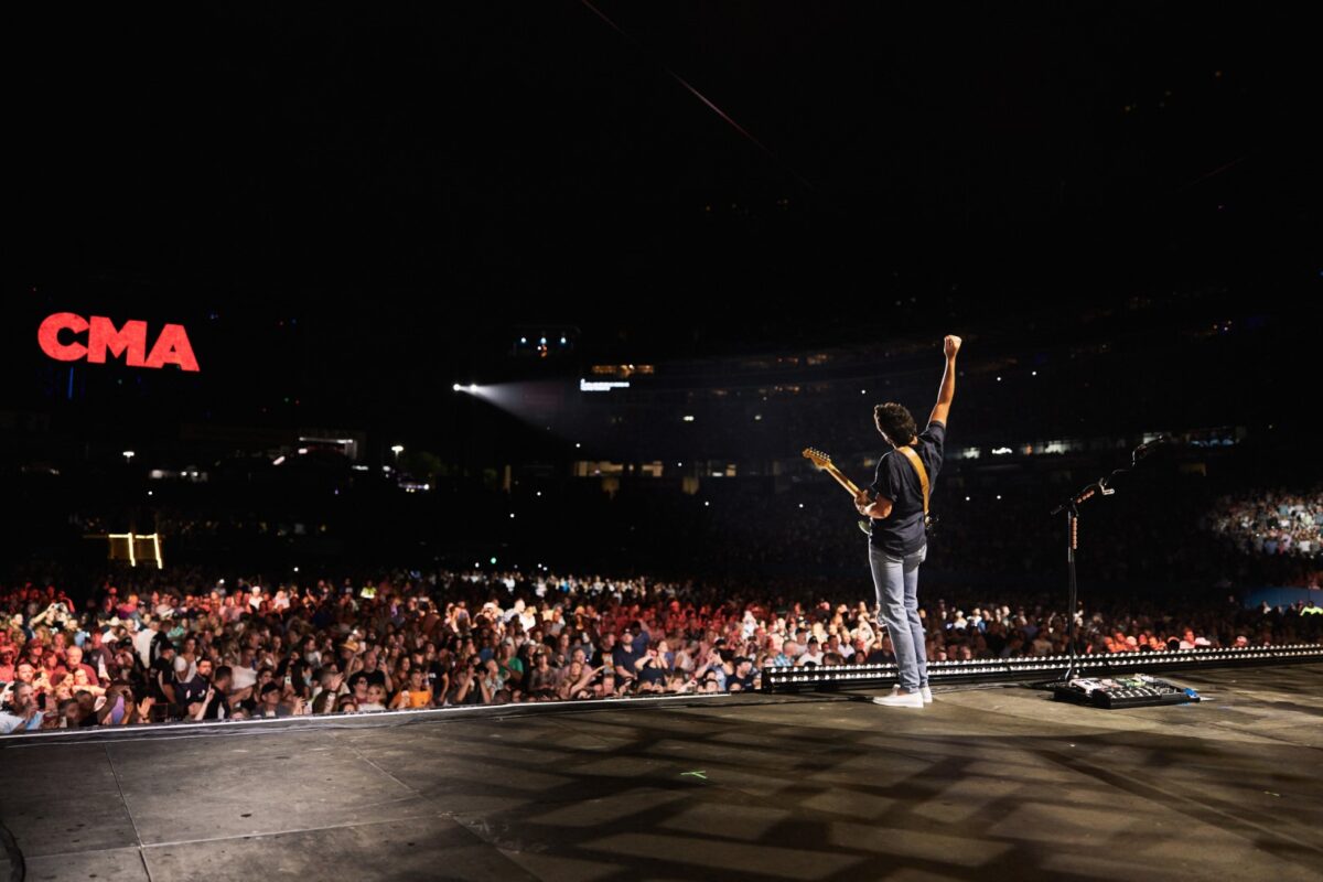 NASHVILLE, TENNESSEE - JUNE 12: Brad Tursi of Old Dominion performs onstage during day 4 of The 49th CMA Fest at Nissan Stadium on June 12, 2022 in Nashville, Tennessee. (Photo by John Shearer/Getty Images for CMA)