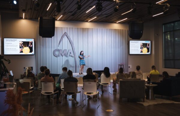 Kerry Edelstein speaks at the MemberSips event “Understanding Gen Z and Millennial: Music, Media, and The Opportunity for Country Music​“ on Wednesday, August 17, 2022 at the CMA offices in Nashville, TN.
