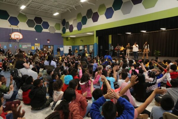 Chapel Hart visits Eagle View Elementary School in Nashville, TN on Thursday, March 30 for a special performance and Q&A session in celebration of Music In Our Schools Month.  Photo Credit: Kayla Schoen/CMA 