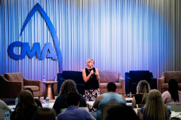 Sarah Trahern, CMA CEO, speaks to CMA EDU students during the 10th CMA EDU Leadership Summit, a multi-day conference July 30-Aug. 1. Photo Credit: Drew Noble/CMA 