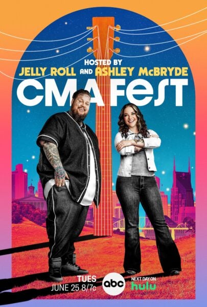 Jelly Roll and Ashley McBryde host “CMA Fest,” the Music Event of Summer, airing Tuesday, June 25 on ABC.Photo Credit: Robby Klein/ABC 