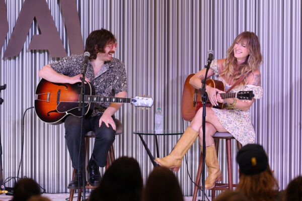 Logan Ledger and Margo Price perform for CMA staff, CMA members and others during her visit to CMA HQ in Nashville on Tuesday, Aug. 12.Photo Credit: Emily April Allen/CMA