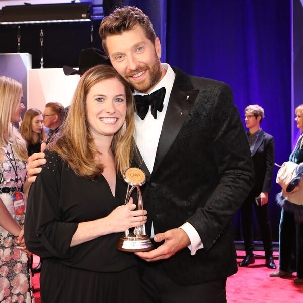 Brett Eldredge presents Brittany Schreiber with the Media Achievement Award at "The 51st Annual CMA Awards,"live Wednesday, Nov. 8 atBridgestone Arena in Nashville and broadcast on the ABC Television Network.